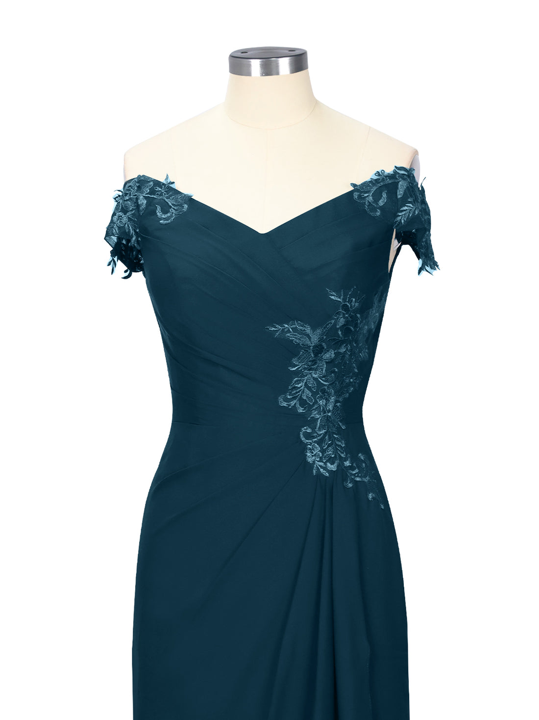 Off-Shoulder Chiffon Sheath Dress 
