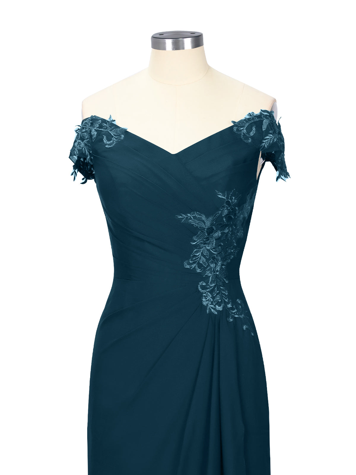 Off-Shoulder Chiffon Sheath Dress 