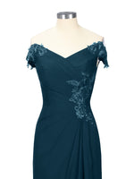Off-Shoulder Chiffon Sheath Dress 