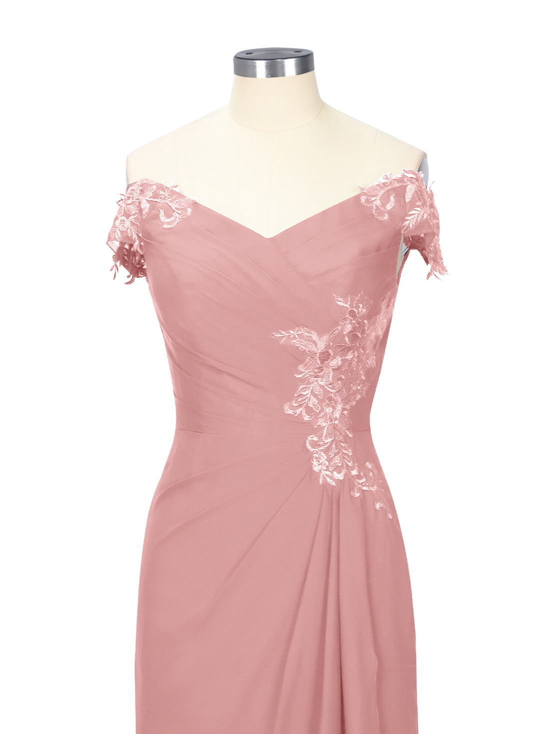 Off-Shoulder Chiffon Sheath Dress 