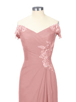 Off-Shoulder Chiffon Sheath Dress 