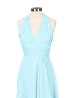 Ruched Halter Bridesmaid Dress 
