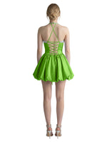 Beading Bubble Hem Mini Dress 