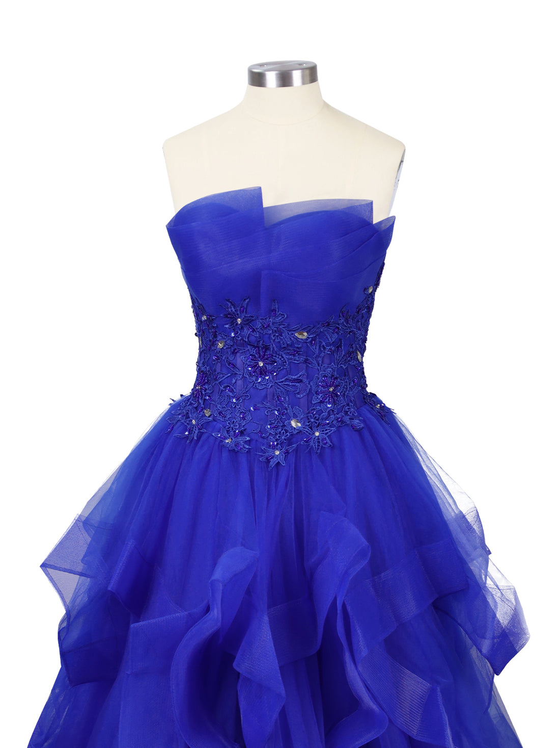 Tiered Strapless Prom Dress 