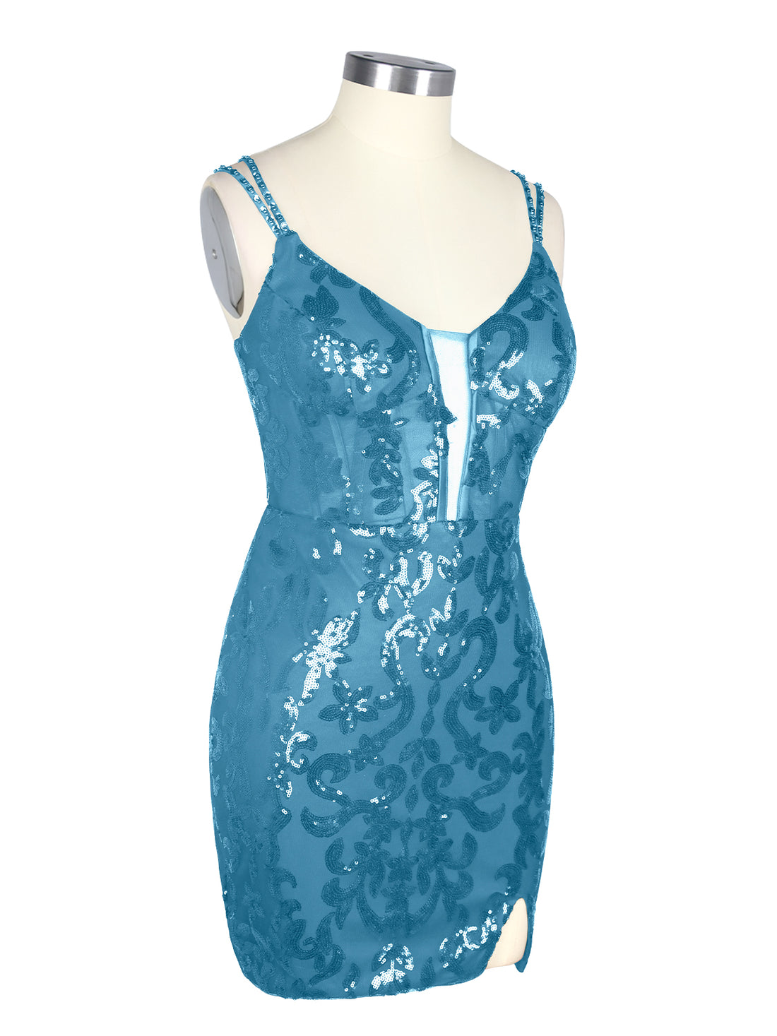 Double Spaghetti Bodycon Mini Dress 