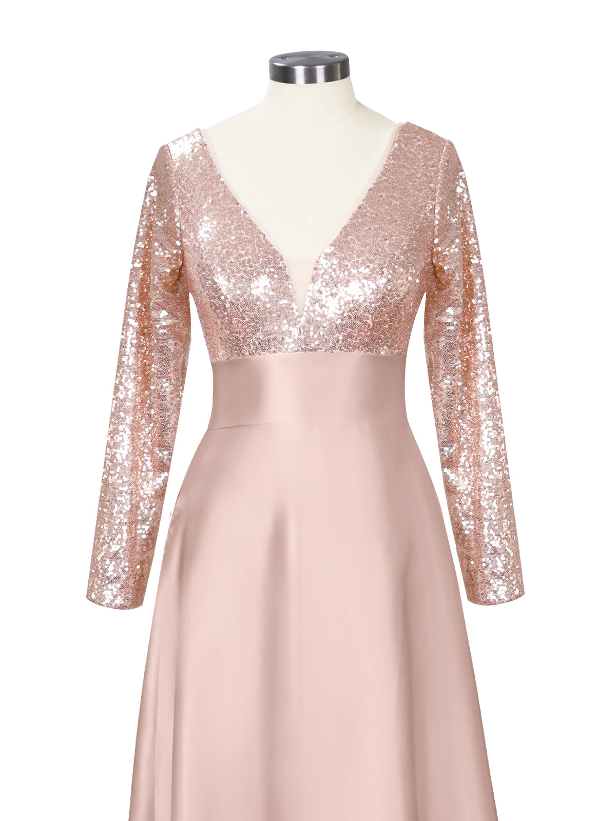 Long Sleeveless Sequin Prom Dress 