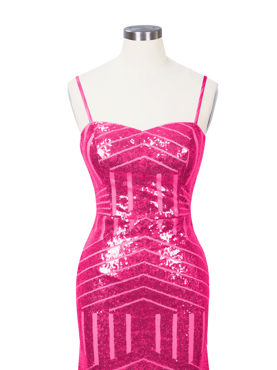 Geometric Sequin Prom Dress 