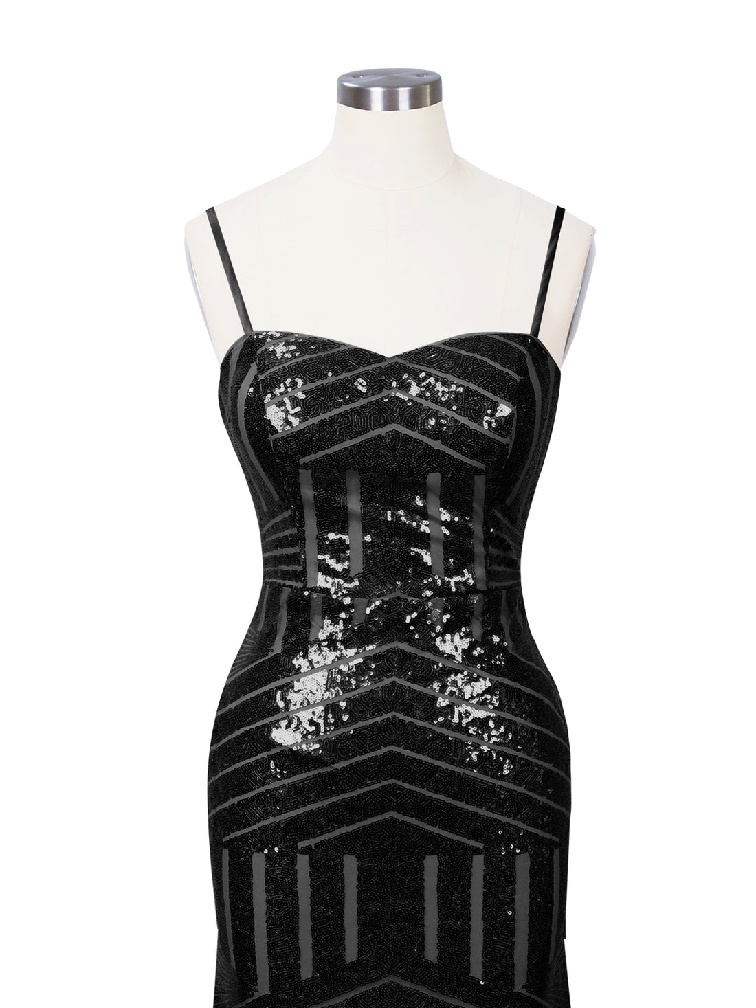 Geometric Sequin Prom Dress 