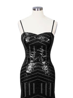 Geometric Sequin Prom Dress 