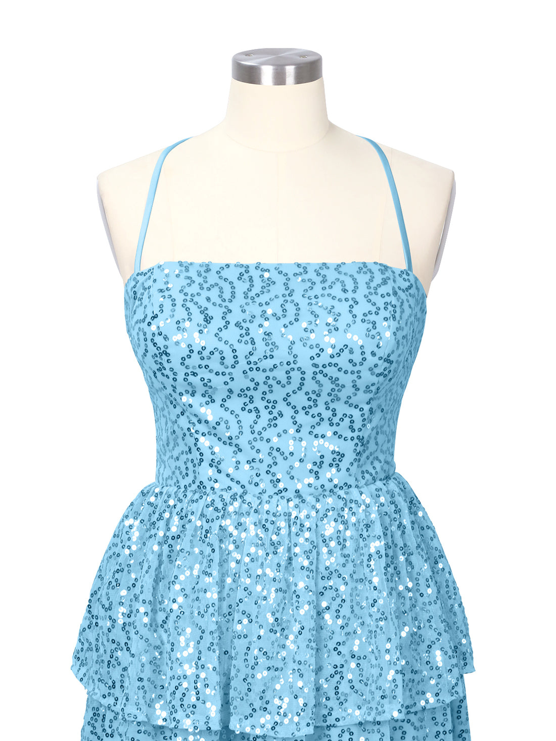 Sequined Halter Flare Mini Dress 