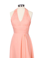Ruched Halter Bridesmaid Dress 