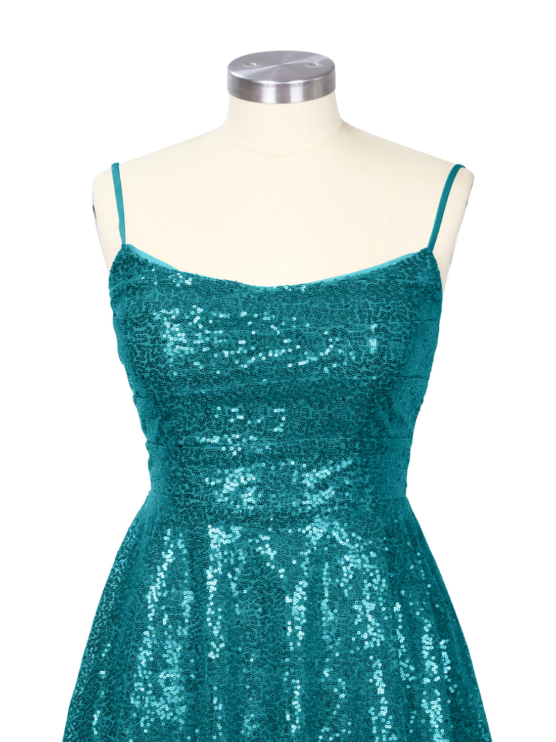 Sequin Scoop Neckline Mini Dress 