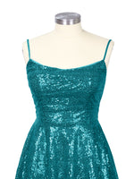Sequin Scoop Neckline Mini Dress 