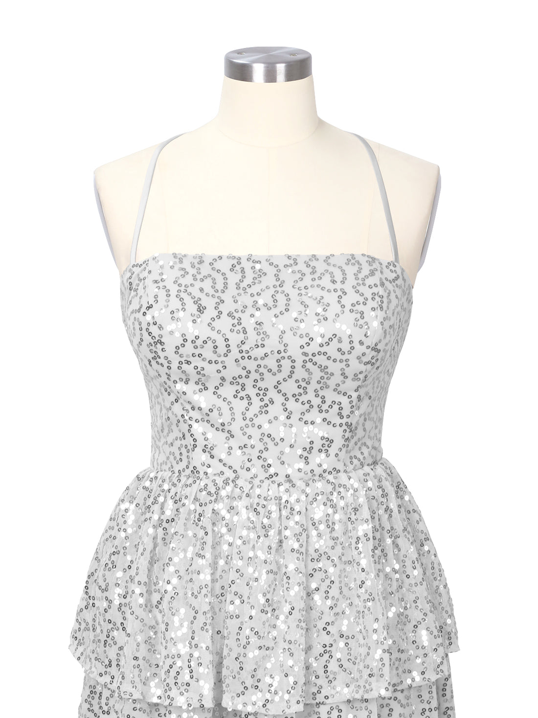 Sequined Halter Flare Mini Dress 