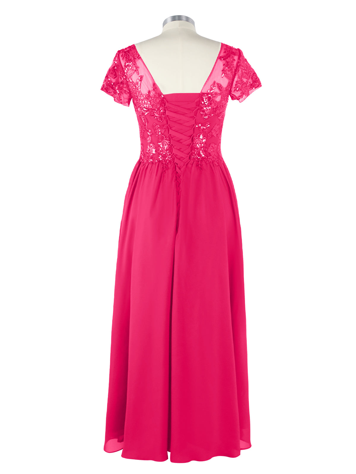 Short Sleeves Chiffon Dress 