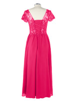 Short Sleeves Chiffon Dress 