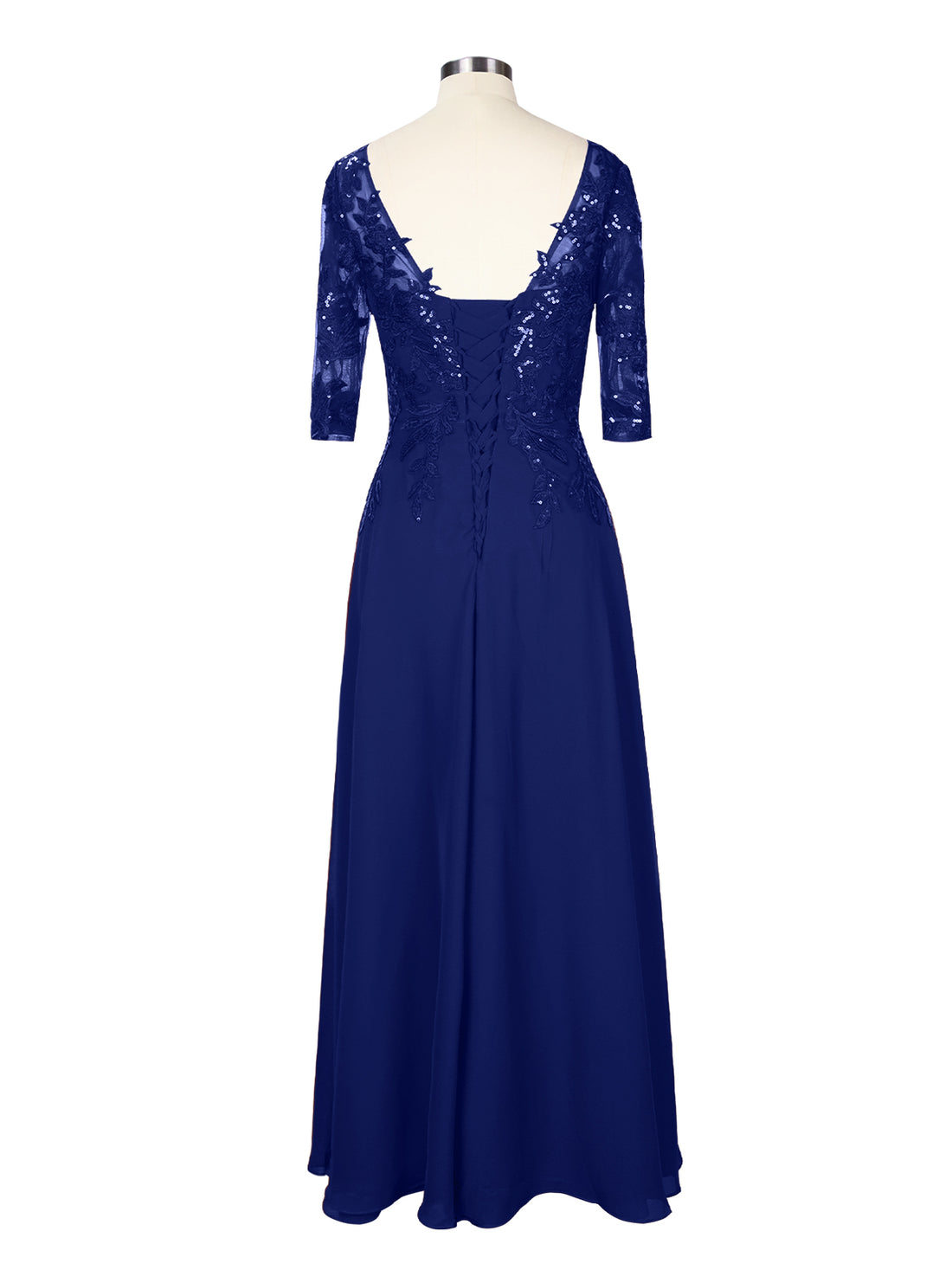 Applique V-Neck Chiffon Dress 