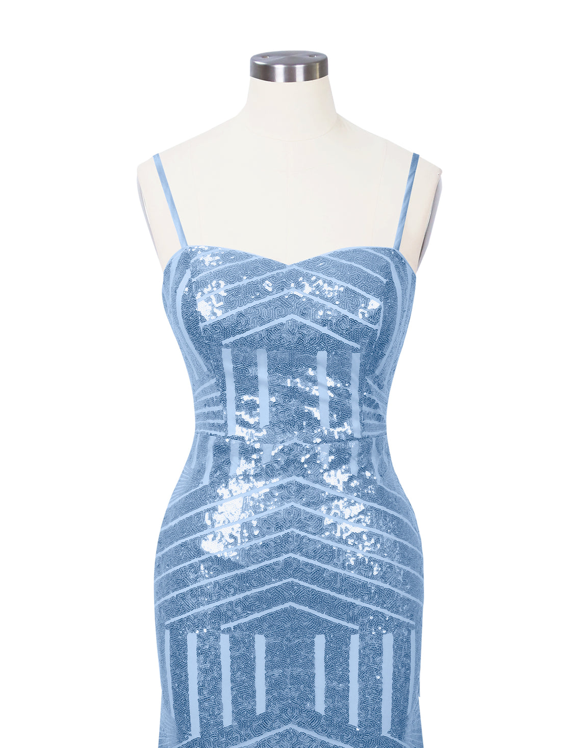 Geometric Sequin Prom Dress 