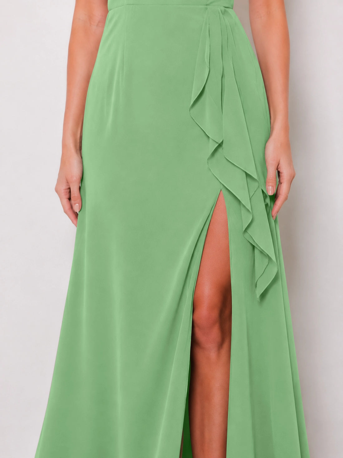 Chiffon Bridesmaid Dress with Ruffle Straps