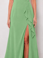 Chiffon Bridesmaid Dress with Ruffle Straps