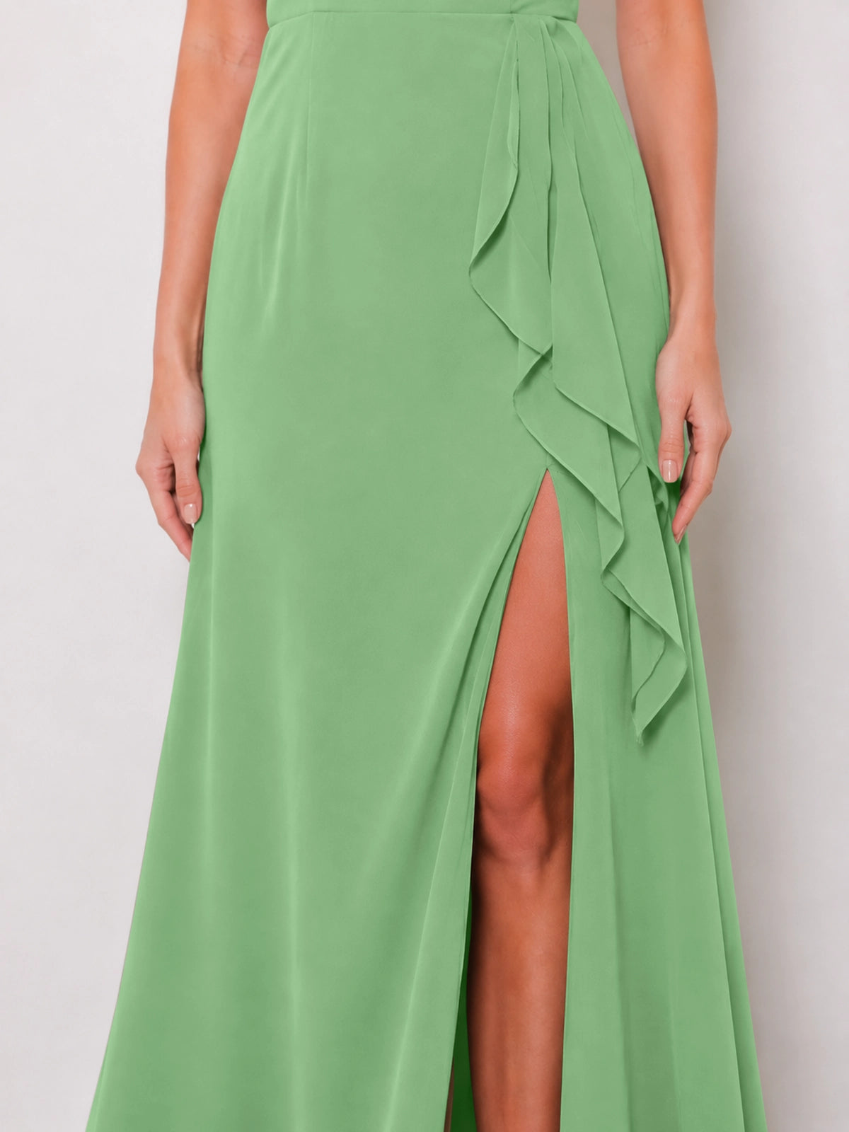 Chiffon Bridesmaid Dress with Ruffle Straps