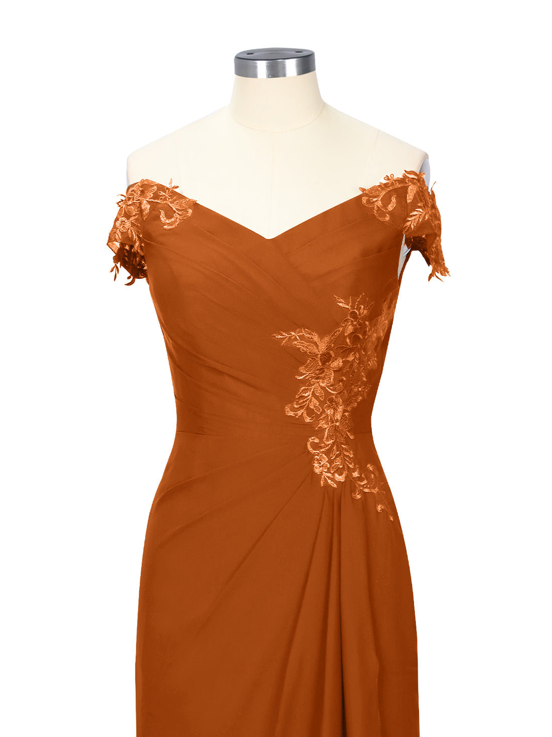 Off-Shoulder Chiffon Sheath Dress 