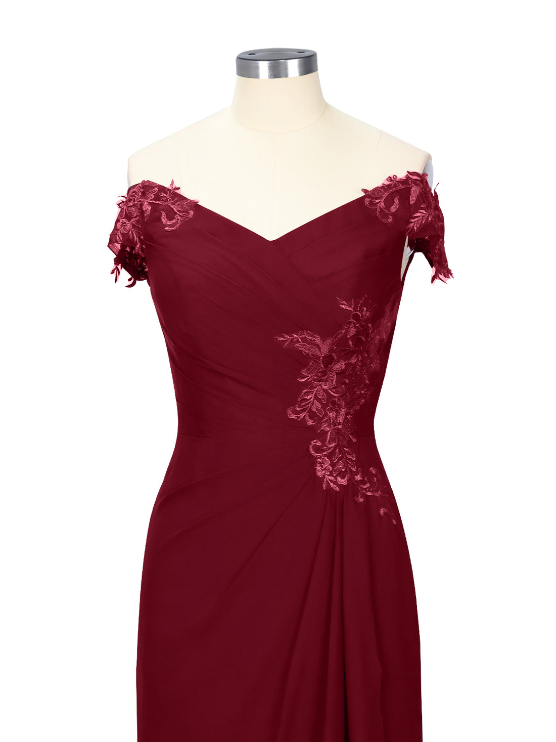 Off-Shoulder Chiffon Sheath Dress 
