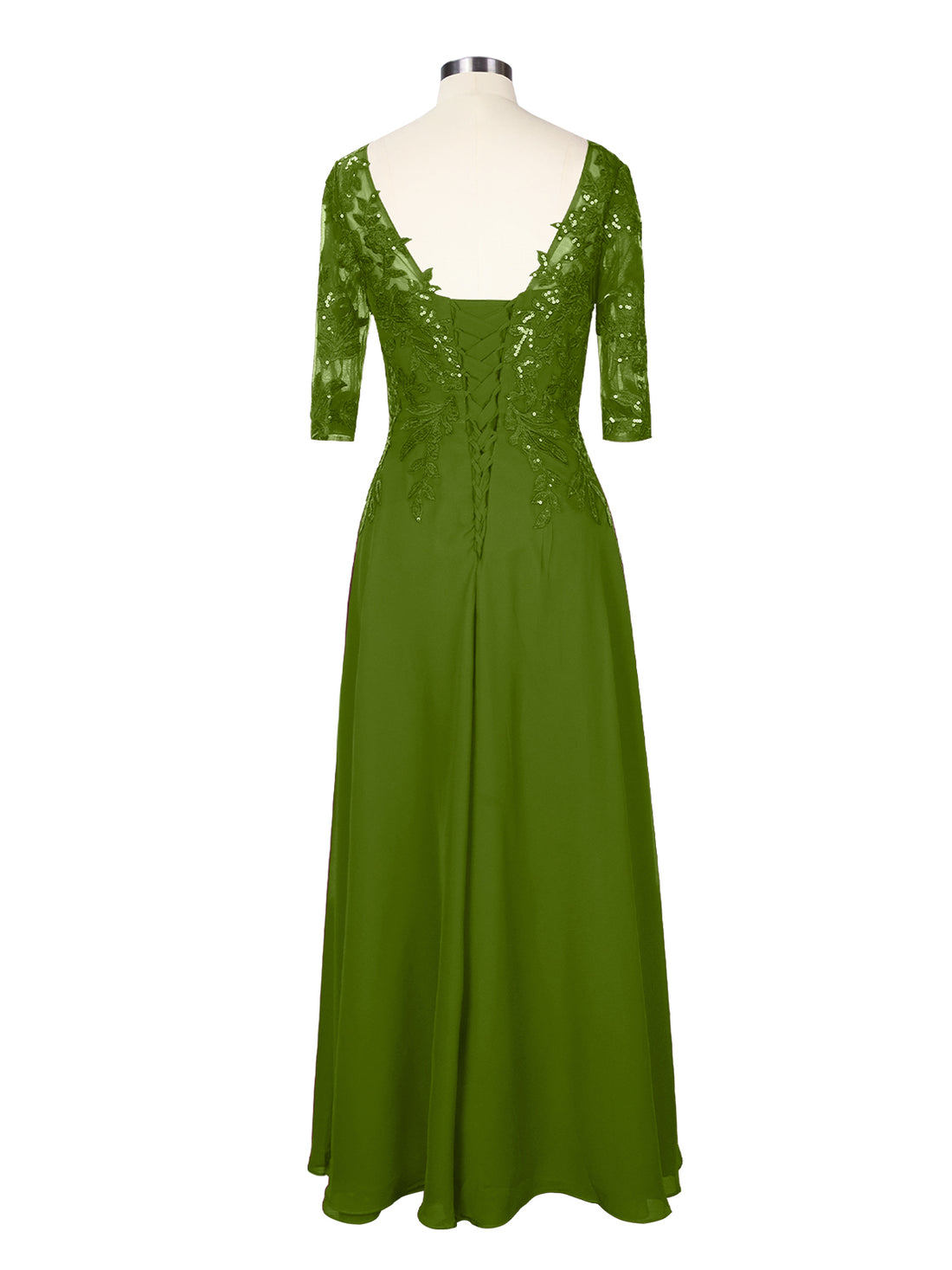 Applique V-Neck Chiffon Dress 