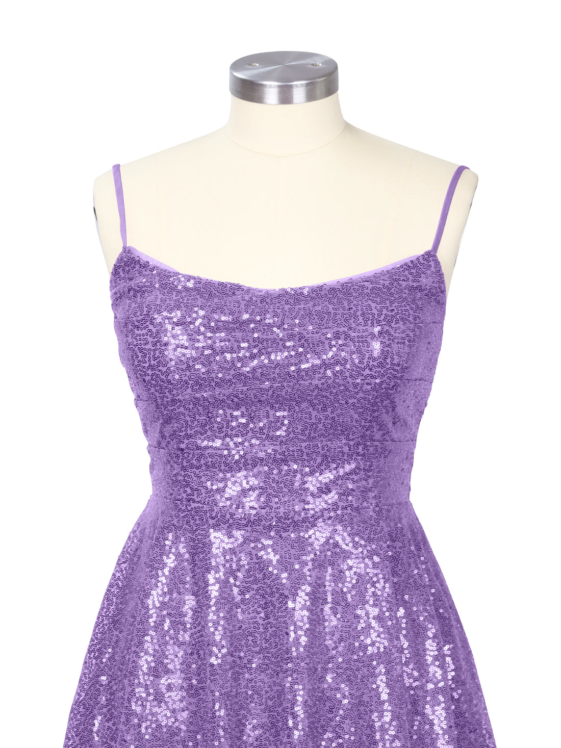 Sequin Scoop Neckline Mini Dress 