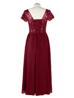 Short Sleeves Chiffon Dress 