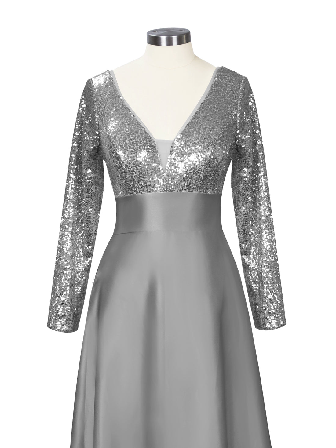 Long Sleeveless Sequin Prom Dress 