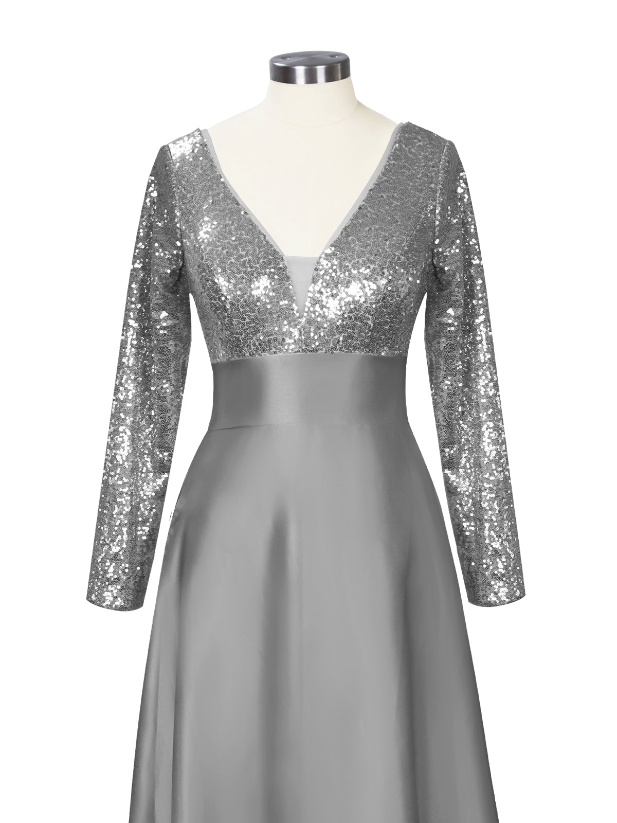 Long Sleeveless Sequin Prom Dress 