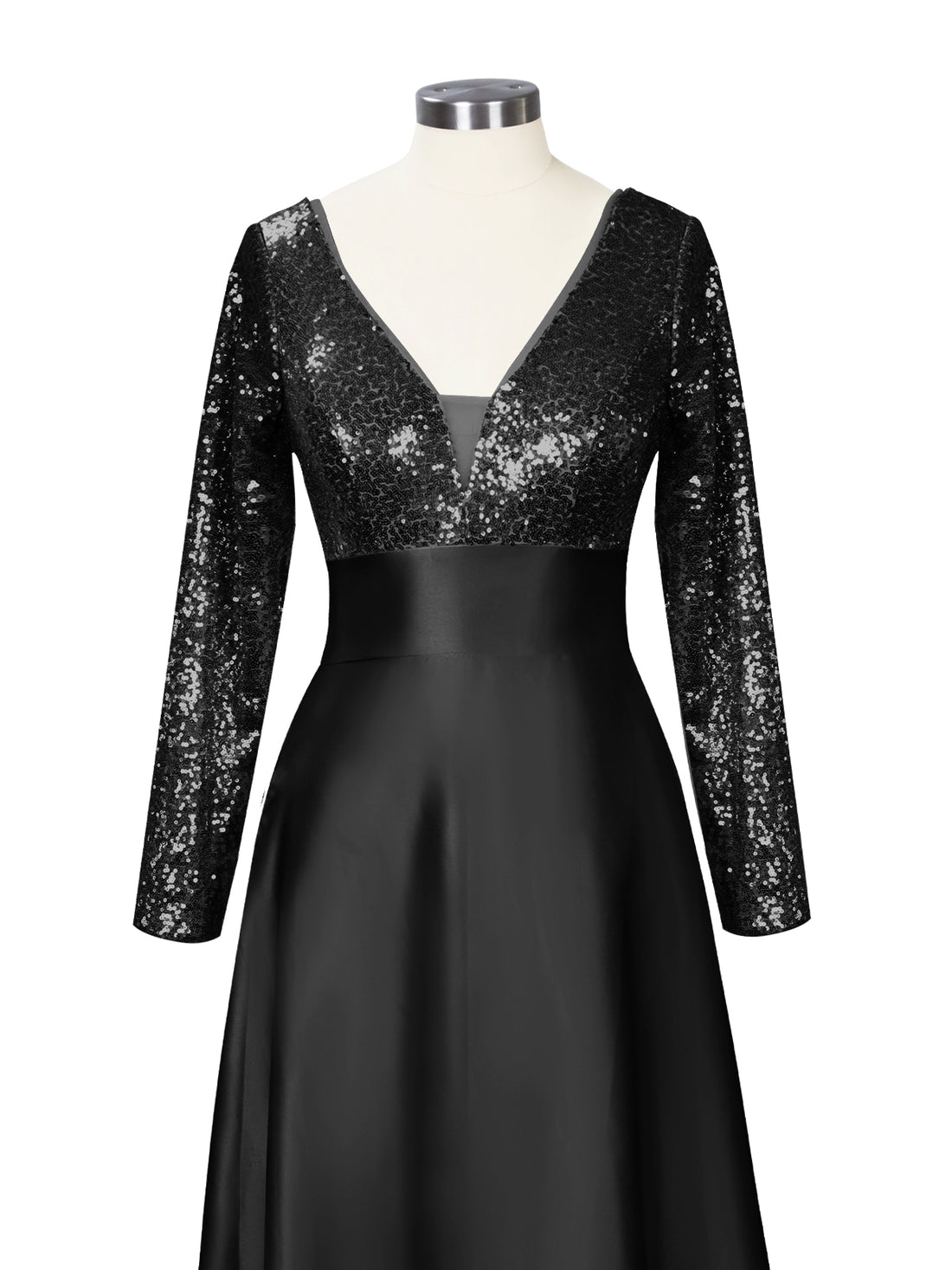 Long Sleeveless Sequin Prom Dress 