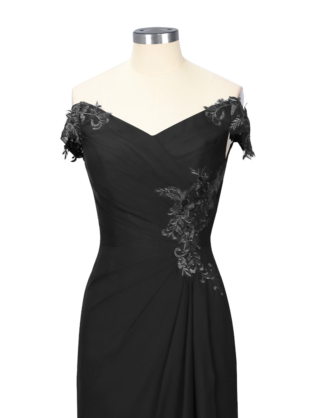Off-Shoulder Chiffon Sheath Dress 