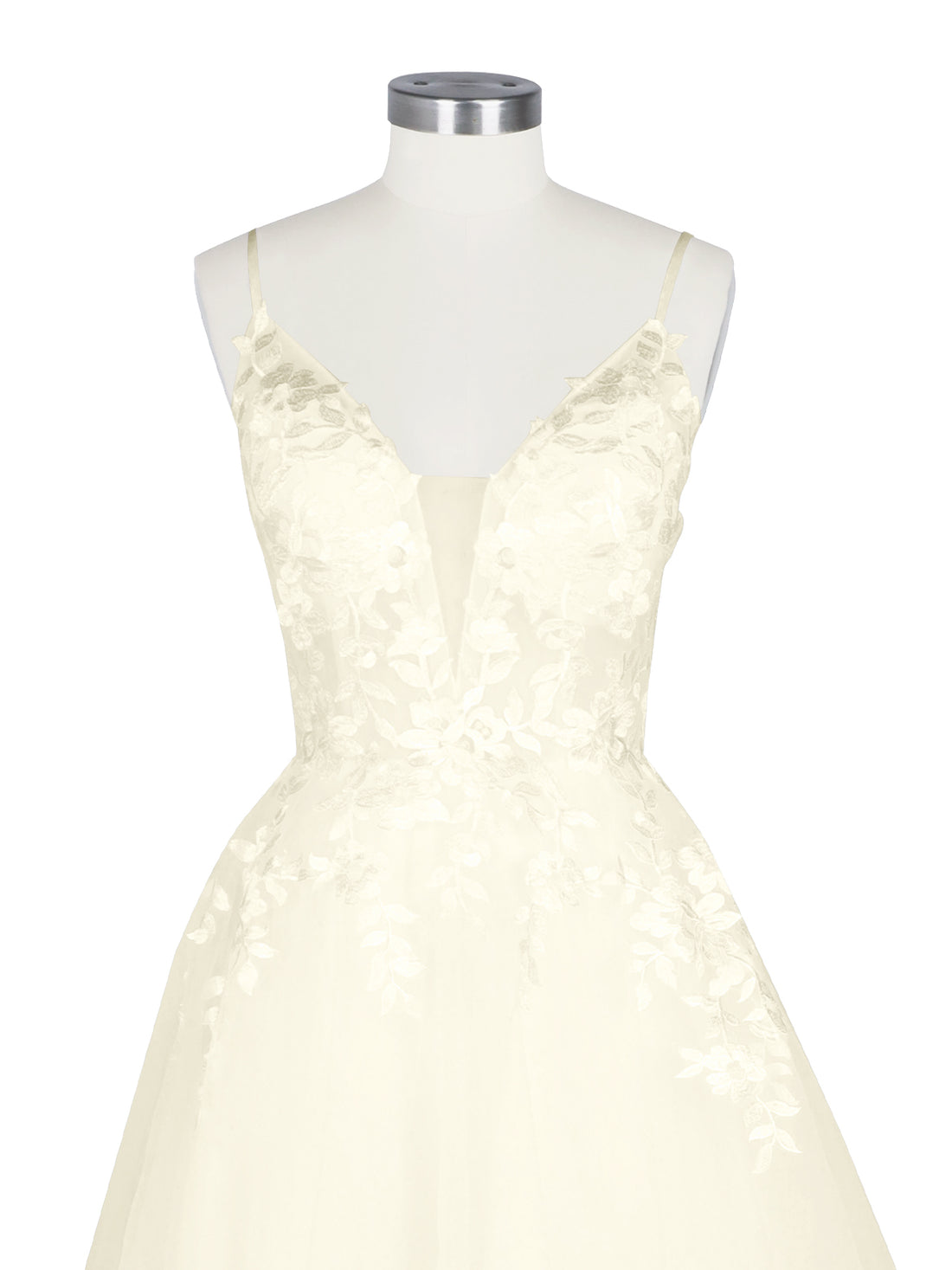 Illusion Spaghetti Straps Wedding Dress 