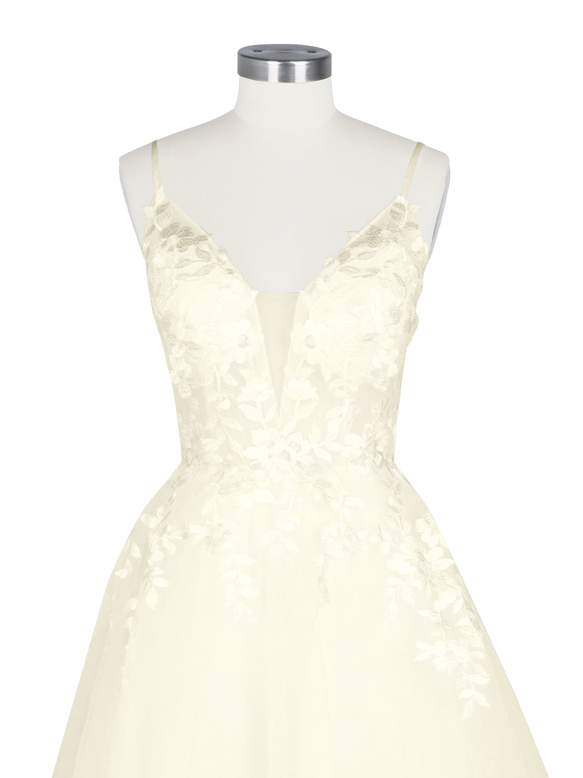 Illusion Spaghetti Straps Wedding Dress 