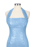 Halter Sequin Sheath Mini Dress 