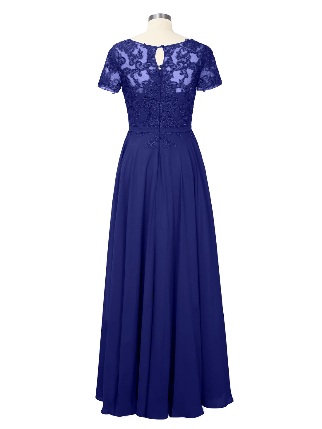 Illusion Applique Chiffon Dress 