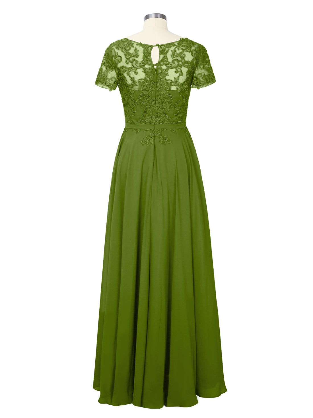 Illusion Applique Chiffon Dress 