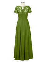 Illusion Applique Chiffon Dress 