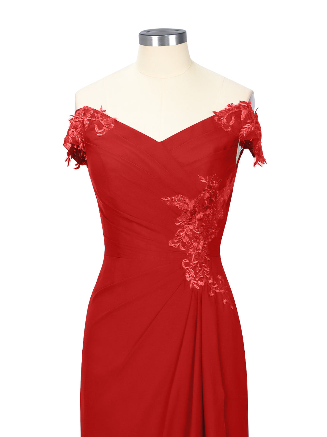 Off-Shoulder Chiffon Sheath Dress 