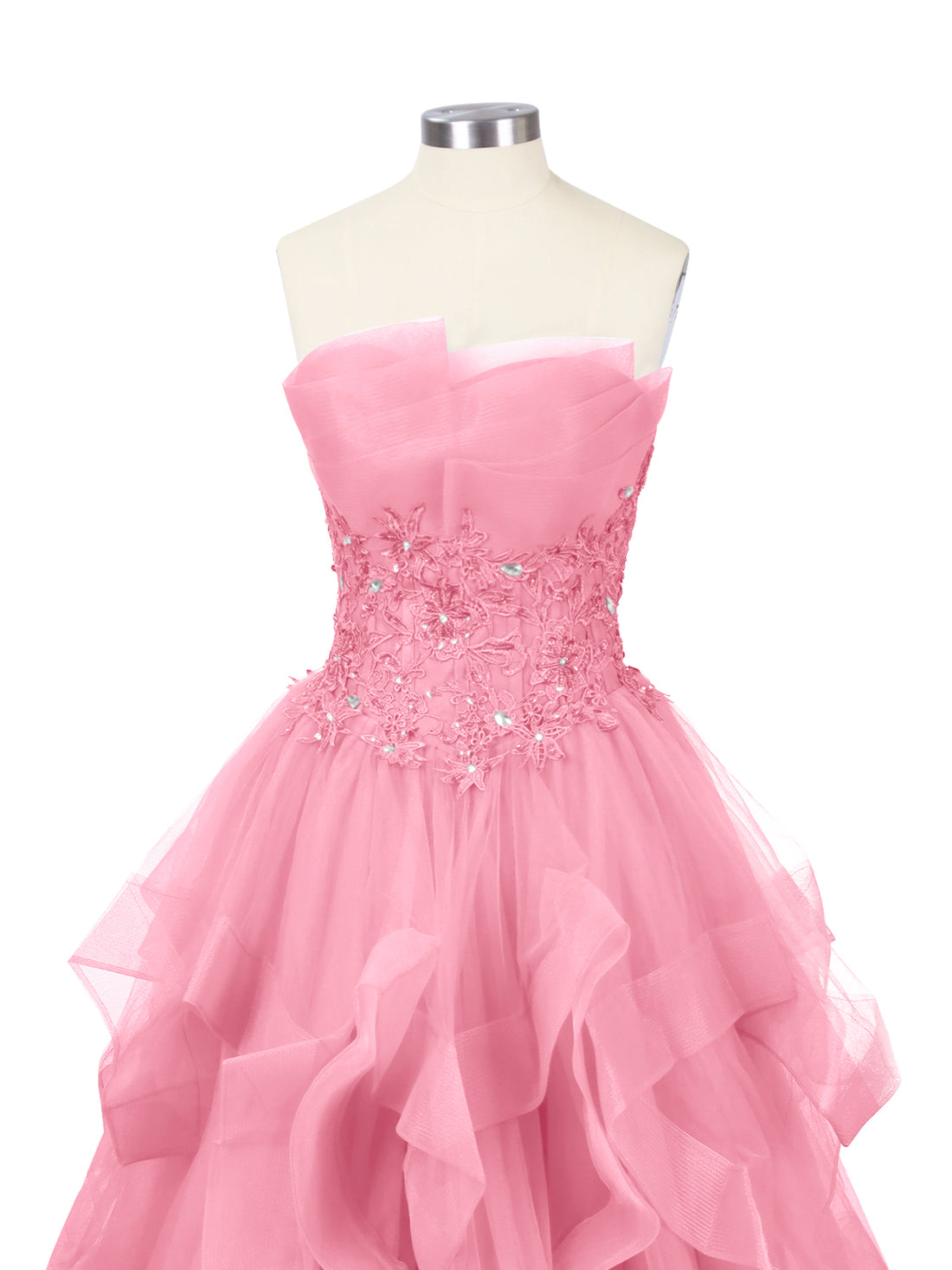 Tiered Strapless Prom Dress 