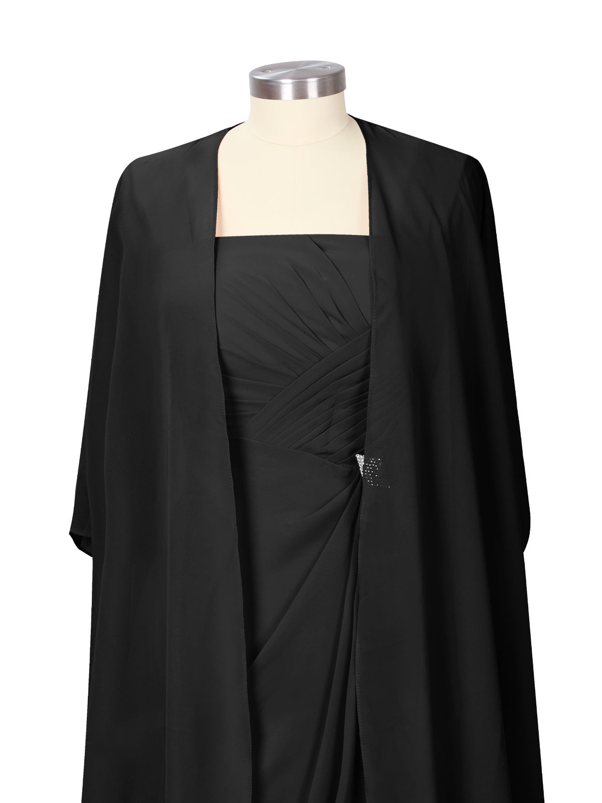Ruched Chiffon Two-Piece Dress Set 