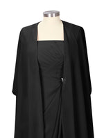 Ruched Chiffon Two-Piece Dress Set 