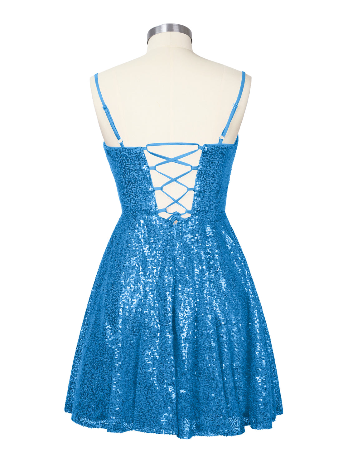 Sequin Scoop Neckline Mini Dress 