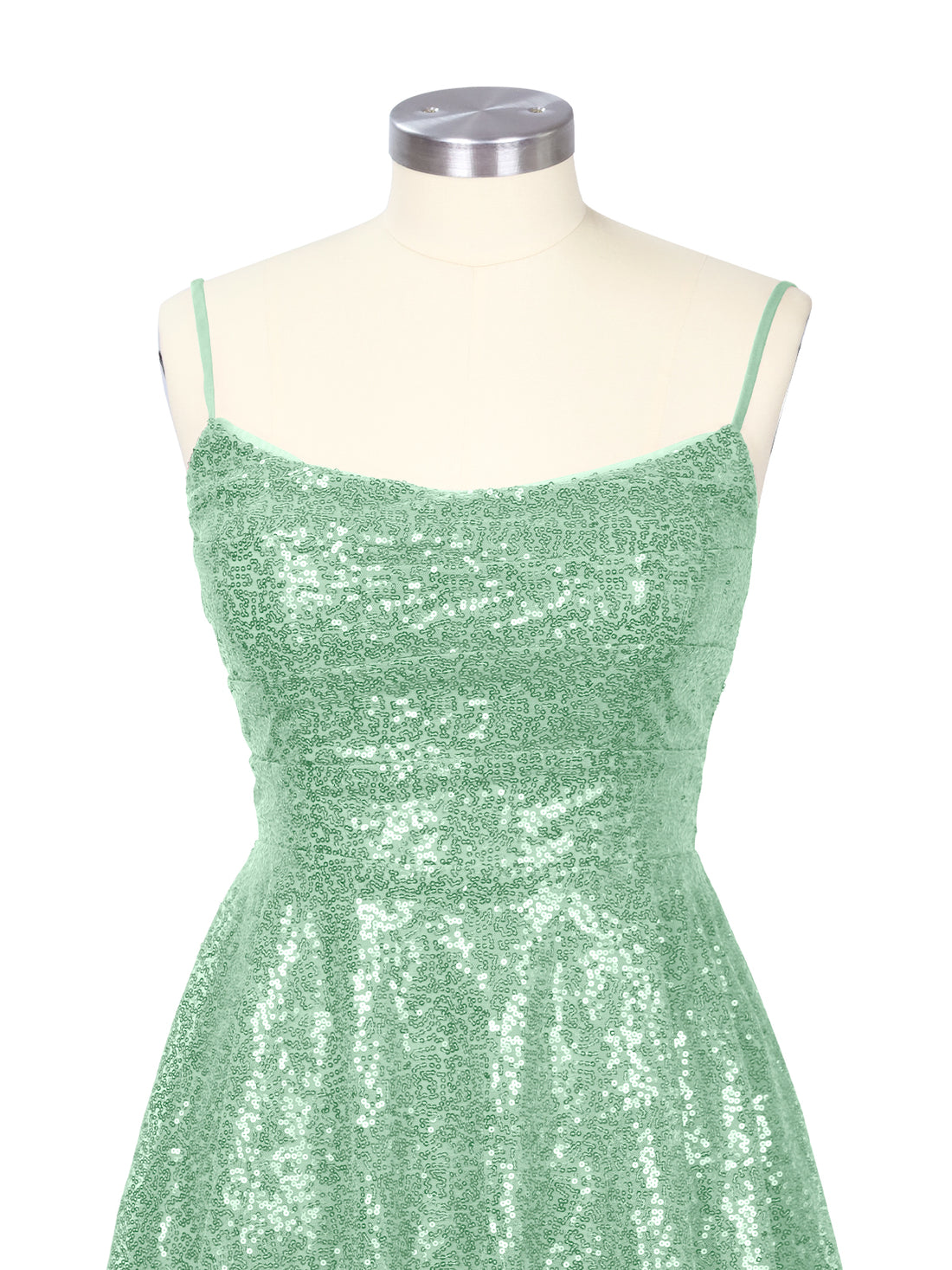Sequin Scoop Neckline Mini Dress 