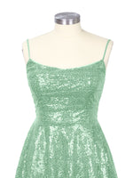 Sequin Scoop Neckline Mini Dress 