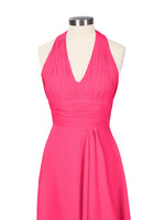 Ruched Halter Bridesmaid Dress 