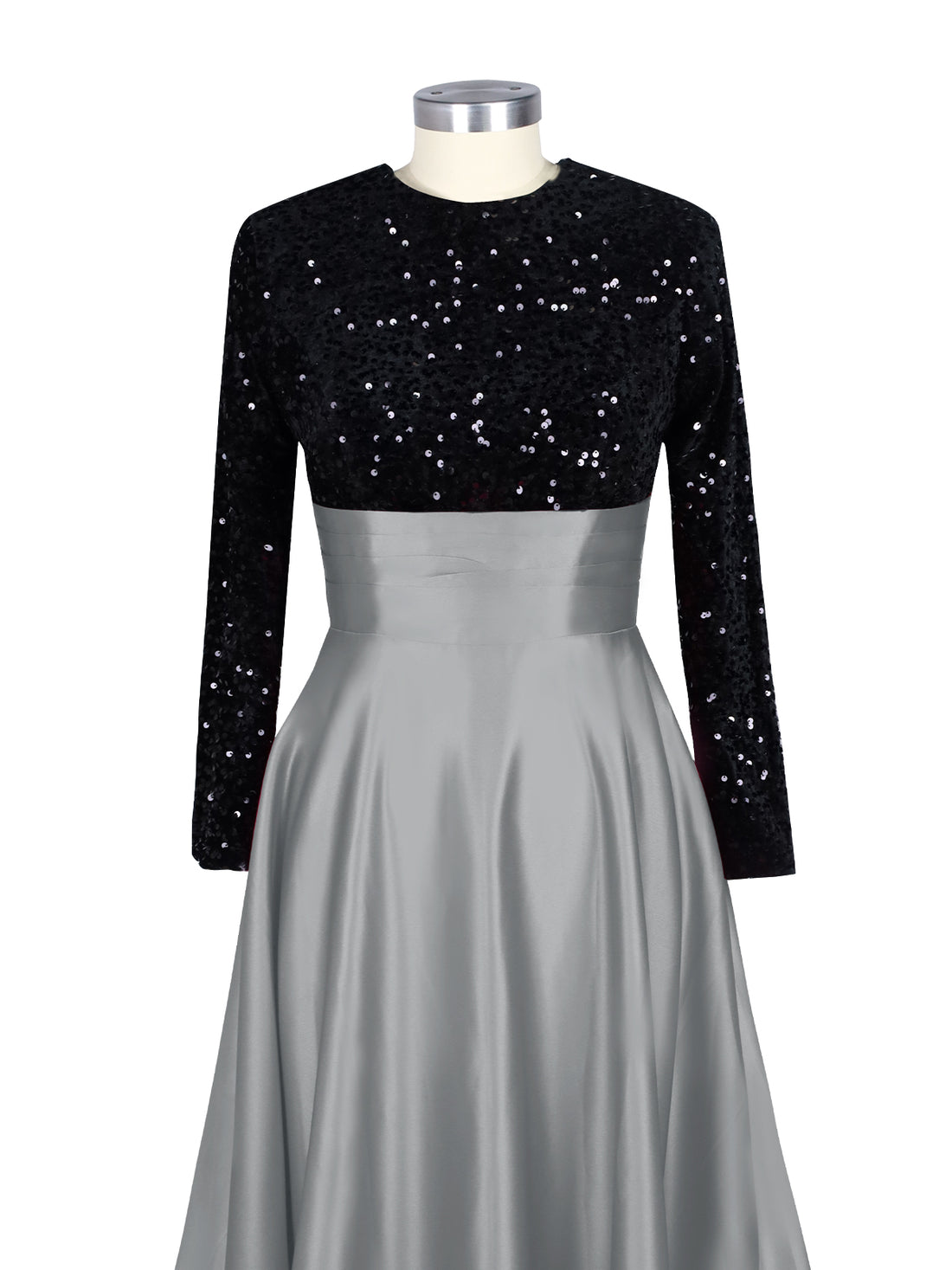 Sequin Jewel Neckline Prom Dress 