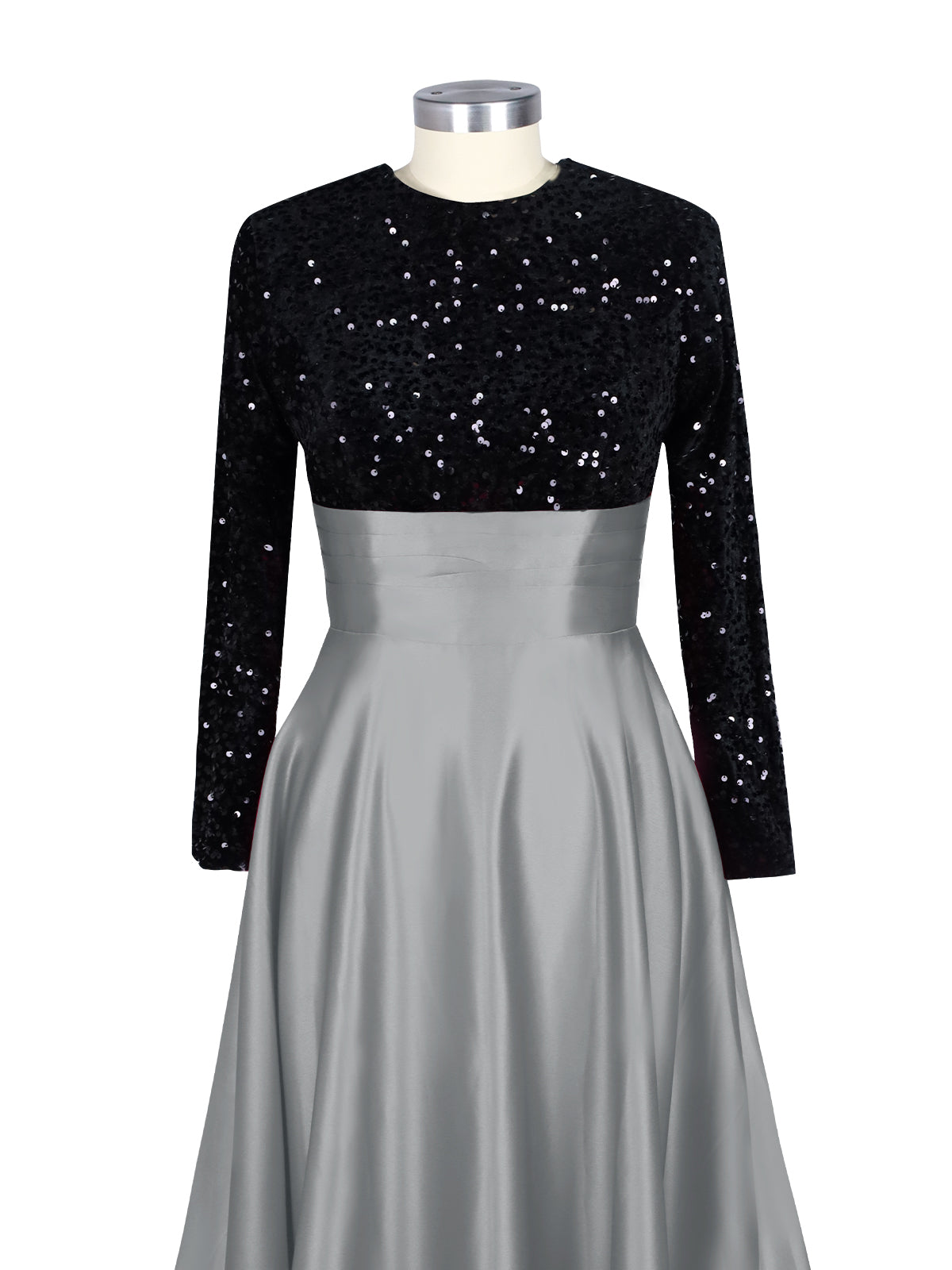 Sequin Jewel Neckline Prom Dress 